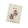 Acessórios de Cabelo Vermelhos Estilo Novo para Meninas, Presilhas Laterais de Acrílico, Grampos Estampados Ovais, Fábrica de Presilhas de Cabelo