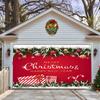 Tecido de Fundo Natalino Transfronteiriço Papai Noel Banner de Decoração de Feriado Tecido para Pendurar Porta de Garagem Nova Pátio Amazon
