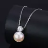 Conjunto de Brincos e Colar Pérola Estilo Princesa Diana de Luxo Leve, Joias de Pérola de Água Doce Natural e Zircônia, de Alta Qualidade e Versátil para o Dia a Dia