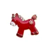 Broche Rojo Caballo del Zodiaco para el Año de Nacimiento, Pin de Moda de Alta Gama, Broche Creativo con un Sentido de Sofisticación