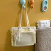 Bolsa Rosa Translúcida Mate con Brillo Fino, Adecuada para Chicas Estilo Anime, Se Puede Usar como Bolso Cruzado o de Hombro, Ideal para Estudiantes que Van a la Escuela, Tareas o Clases Extra