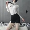 Conjunto de Lencería Sexy Meishilan Uniforme Profesional de Secretaria para Mujer 113