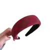 Diadema de Esponja de Ala Ancha a Cuadros Rojos de Alta Gama para Otoño e Invierno, Diadema de Pelo Versátil Retro de Alta Presión, Pasador, Accesorios para el Cabello