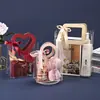 Bolso de Mano Transparente de PVC con Asa de Cuero Bolsa para Dulces de Boda Flor Regalo de Boda Bolso de Mano Corazón