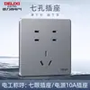 Panel de enchufe e interruptor Delixi ultradelgado gris para el hogar, de pared, empotrado 86 aire acondicionado 16a una apertura cinco orificios 290