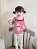 Lindo Top de Tirantes Estampado para Bebé Verano 2025 5219 Nuevo Conjunto de Dos Piezas de Leggings Florales para Niña