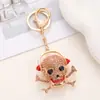 Llavero Único de Calavera Metálica Tachonada con Diamantes de Diseñador Colgante Hip-Hop 3D Accesorio para Bolso Llavero de Coche