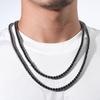 Cross-border novo 4-5mm316L aço inoxidável embutido preto moissanite colar na moda hip-hop pulseira de jóias para homens e mulheres