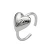 Anel de prata S925 anel de prata esterlina brilhante adorável design de nicho feminino simples coreano versátil anel aberto de coração de pêssego