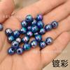 Cuentas acrílicas de caramelo color crema de 8-10 mm, chapadas en color sólido, accesorios de joyería para niños.