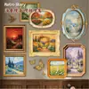 Paquete de Pegatinas Adhesivas de Tarjeta Dura Retro Story, Serie Caja de Pintura Recogida de Luz, Tema Marco de Fotos Vintage DIY 6 Diseños