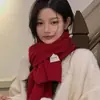 Bufanda Nueva de Terciopelo Suave Ártico de Joker para Mujer, Engrosada, Roja, Cálida, Tejida, para Pareja, Estudiante, Venta al por Mayor