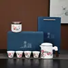 Set de Té de Jade Estilo Chino de Alta Gama Cerámica Una Tetera Cuatro Tazas Evento de Reunión Anual de Empresa Regalo de Negocio