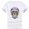 Camiseta para Hombre Alta Calidad Algodón Puro Estilo Urbano Holgada Fresca Estampado de Calavera Verano Camiseta para Hombre Casual Manga Corta