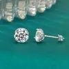 Joyería Transfronteriza Pendientes Clásicos de Cuatro Garras de Plata de Ley 925 para Mujer Moda Ol Versátiles Simples Pendientes de Moissanita Color D Pendientes