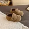 Zapatos Pequeños de Cuero Estilo Coreano para Niñas 2026 Otoño Nuevo Estilo Suela Suave Transpirables Zapatos de Princesa para Niños Cálidos con Más Terciopelo Zapatos para Bebé
