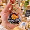 Colgante de Bolsita de Arena Movediza Oceánica Rellena de Aceite Llavero de Concha Animales de Dibujos Animados Delfín Pingüino Llavero de Muñeco Regalo