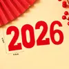 2026 Feliz Ano Novo Happynewyear Decoração de Bolo Acrílica Topper Simples de Véspera de Ano Novo