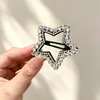 Pinza BB de strass de pentagrama hueco para mujer, pinza lateral de estrella brillante dulce y genial, pinza para el pelo con flecos, accesorio para el pelo de nicho