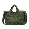 Bolso de Hombro Grande de Rombo de Nuevo Estilo Transfronterizo para Mujer, Bolso de Pana Versátil de Moda para Mujer, Bolso Tote de Mano con Letras