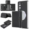 Funda de Teléfono Móvil con Carga Inalámbrica Adecuada para Samsung Z Fold7 Succión Magnética 70% de Descuento Cartera para Tarjetas Interior de Cuero con Acolchado 6 Cubierta Protectora