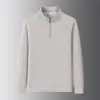 Sudadera con media cremallera para hombre, Nuevo estilo Otoño 2024, Corte holgado, Marca de moda, Pulóver, Cuello alto, Prenda base para estudiantes universitarios