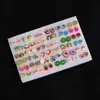 Conjunto de Brincos Coloridos Mistos com Pérolas e Strass para Estudantes, Brincos Simples de Flor de Resina Coloridos, Brincos Versáteis