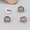 Plata de ley S925 chapada en oro accesorios de botón en forma de XI material de cuentas hecho a mano DIY vintage con tinta negra envejecida joyería