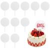 Plug-in acrílico redondo em branco sem palavras para bolo DIY - Cartão de bolo de aniversário em acrílico transparente - Decoração de bolo