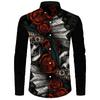 Halloween 3D impressão primavera outono praia camisa havaiana horror feriado manga longa lel plus size masculino top