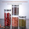 Pote de Vidro Selado com Tampa de Aço Inoxidável, Recipiente para Chá, Pote de Armazenamento de Grãos e Alimentos para Cozinha, Garrafa de Vidro Simples para Conservar Frescor