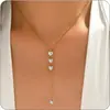 Amazon Transfronterizo Collar Delicado de Zirconia Sol y Luna Estilo Ins Elegante Versátil Cadena de Clavícula en Forma de Y Joyería de Moda Europea y Americana