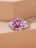 Moda Europeia e Americana Mais Vendida Anel Aberto Quadrado de Zircônia para Mulheres, Luxo Acessível, Anel de Casamento Brilhante de Diamante, Acessórios Frescos para Banquete