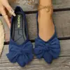 Transfronterizo 2024 Otoño Nuevos Planos Zapatos Casuales Europeos y Americanos para Mujer Talla Grande Exportación Lazo Punta Puntiaguda Zapatos Perezosos