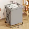 Cesta de ropa sucia con tapa, cesta de almacenamiento de ropa sucia plegable, cesta de lavandería para baño, cesta de almacenamiento de ropa de gran capacidad para baño