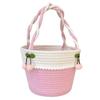 Bolsa Pequena Tecida à Mão Grande de Cereja para Mulheres, Novo Fio de Algodão Moda Versátil Casamento Festa Presente Grande Capacidade