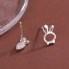 Pendientes Asimétricos de Conejo y Zanahoria de Plata Pura S999 para Mujer Diseño Pequeño Fresco y Lindo Pendientes Casuales de Nicho de Lujo Ligero