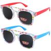Gafas de Sol para Niños Estilo Coreano Personalizadas Impresas Moda Doble Barra Montura Grande Rosa Lindo Dibujo Animado Bebé Protector Solar