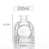 Frasco de Aromaterapia de Vidro 50ml Personalizado Frasco Difusor de Vime Sem Fogo 100ml Carro Frasco de Aromaterapia em Relevo Personalizado