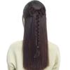 Peluca de Banda Miopía para Mujer Trenza Retorcida de Moño de Cabello Artificial Clip de Pico de Pato de Una Pieza Accesorios para el Cabello de Bola