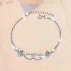 Pulsera Transfronteriza de Plata de Ley S925 Dulce Amor Corazón a Corazón Accesorios Joyería Joyería de Mano de Moissanita de Alta Gama Venta al por Mayor