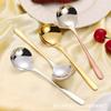 Colher de aço inoxidável 316 colher de aprofundar pauzinhos domésticos utensílios de mesa colher para comer de criança cabo longo colher espessada colher de sobremesa