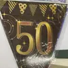 Vendas Diretas de Fábrica Transfronteiriças Popular Preto e Dourado Banners de Aniversário Decoração de Festa Montagem de Ambiente Banner Bunting