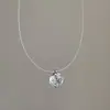 Estilo Minimalista Cristal Circonita Perla Colgante Hilo de Pescar Collar Mujer Lujo Accesible Versátil Elegante de Moda Cadena para el Cuello Cadena de Clavícula