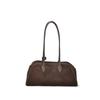 2026 Bolso Boston de Cuero Genuino para Mujer Bolso Bowling Bolso de Hombro Cuero Mate Gamuza Gran Capacidad Bolso Almohada Nuevo para Otoño