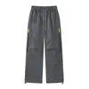 Calça larga de cintura alta, à prova de vento e quente para o outono, cor sólida, versátil, clássica, disponível em várias cores, cordão ajustável, calça longa durável
