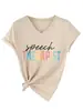 Amazon eBay sitio independiente moderno versátil elegante mujer cuello en V logopeda camiseta de manga corta