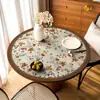 Nuevo Mantel Redondo para Mesa de Comedor Estilo Chino, Impermeable al Aceite, Impermeable, Mantel de Cuero Lavable, Lujo Ligero, Sensación de Alta Gama, Mantel Protector de Superficie de Mesa