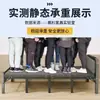 Cama individual de acero y madera, cama sencilla, perfecta para siestas, cama plegable portátil, ideal para uso en dormitorio, cama de estructura de hierro para adultos