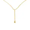 Collar con Borla de Cuentas Redondas para Mujer, Moderno, Sencillo y de Alta Gama, Cadena Clavicular en Forma de Y, Colgante de Imitación Oro a la Moda y Creativo Estilo Ins